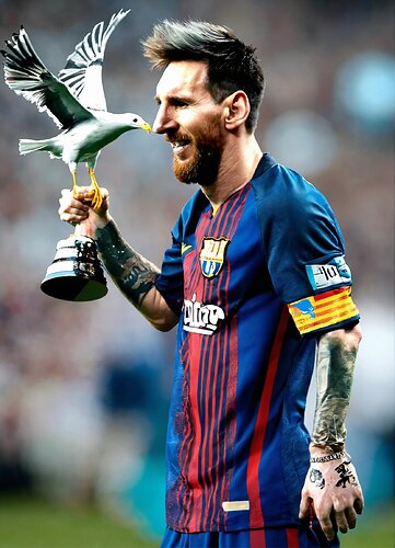 Messi with silver seagull