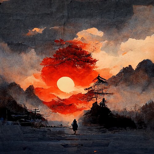 Snaku_sekiro_illustration_hyper_realistic_sunset_f640d51e-dd4b-4357-8a46-6d6c0f0fe444-1